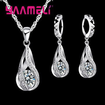 Luxury Water Drop CZ Jewelry Set for Women