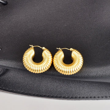 Luxury Geometric Stainless Steel Stud Earrings for Women – Minimalist Fashion Jewelry