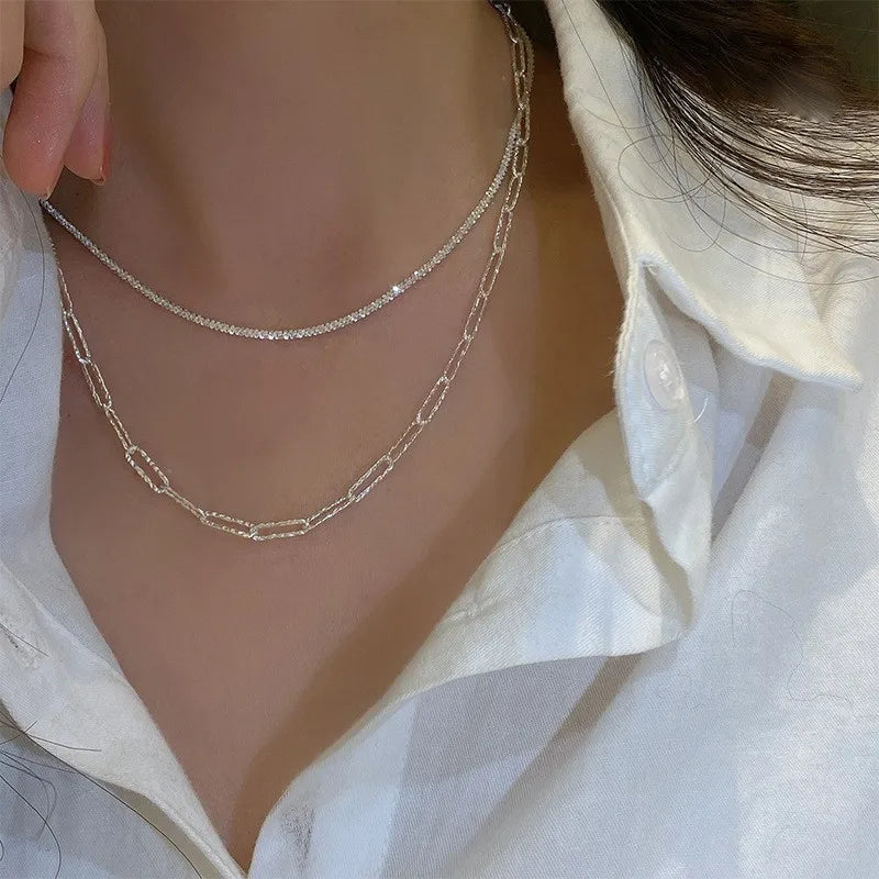 Sparkling Silver Choker Necklace