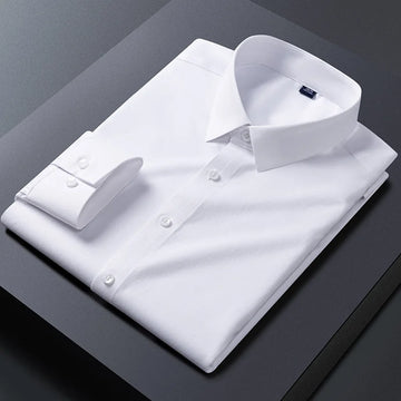 Men's Bamboo Fiber Slim Fit Anti-Wrinkle Business Casual Shirt
