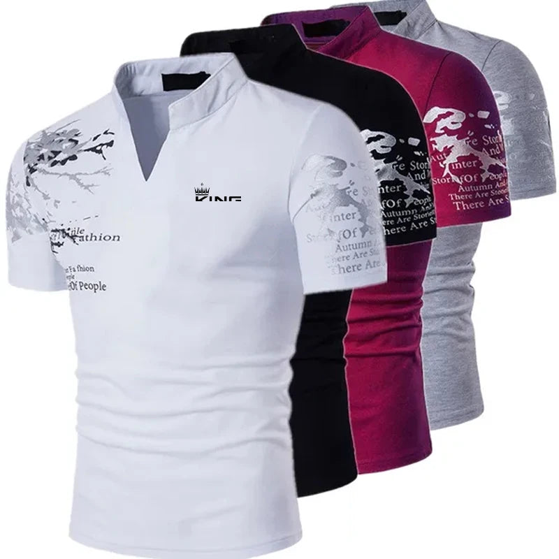 Men’s V-Neck Golf Polo Shirt