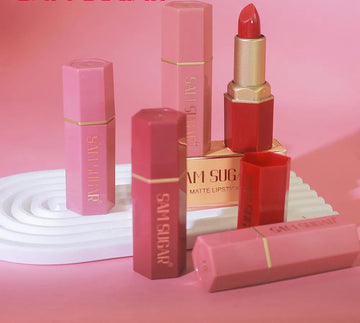 6-Color Gold Matte Lipstick Bar