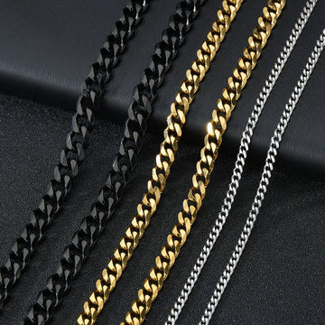 Black Gold Cuban Necklace Unisex