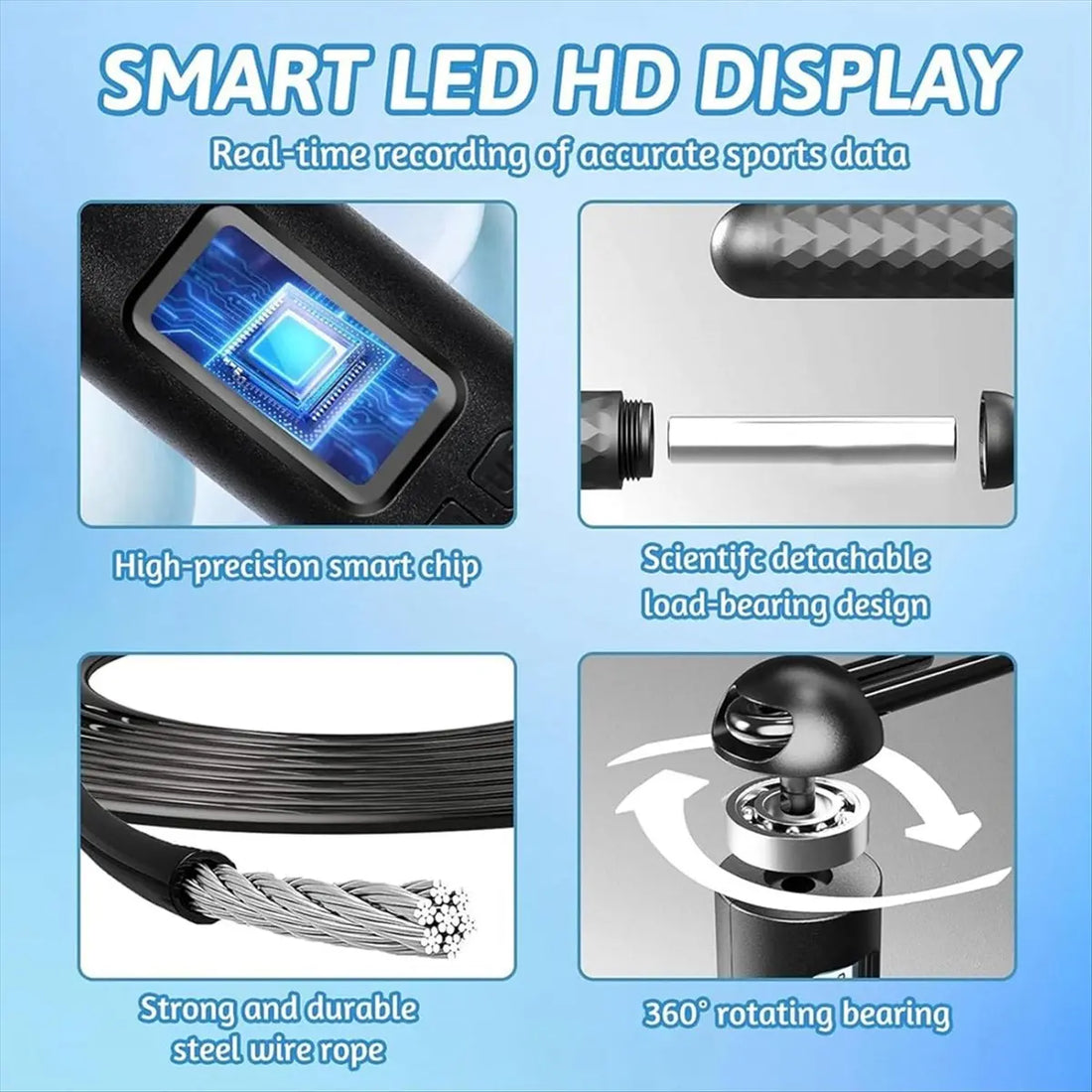 Smart Cordless Jump Rope with Digital Counter – Adjustable Fitness Skipping Rope for Home & Gym Workouts