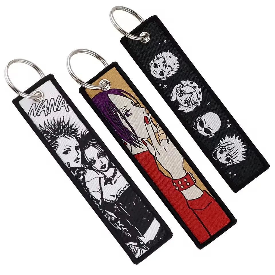 Anime Embroidered Keychain for Cars & Motorcycles