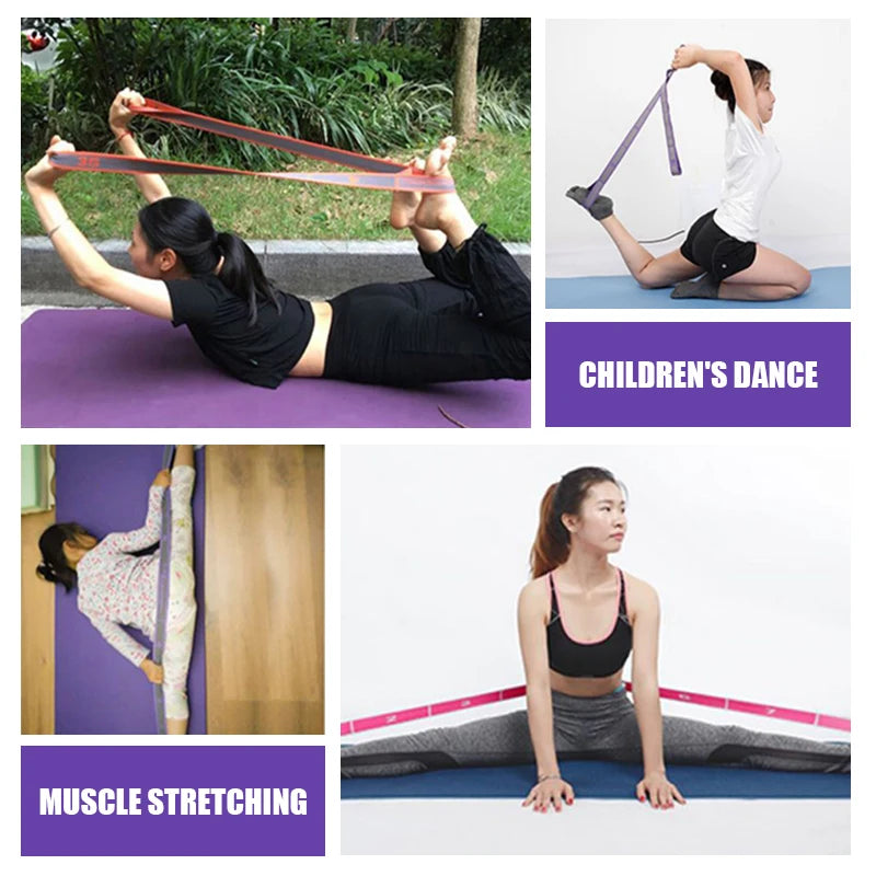 Multi-Section Elastic Yoga Resistance Band Strap